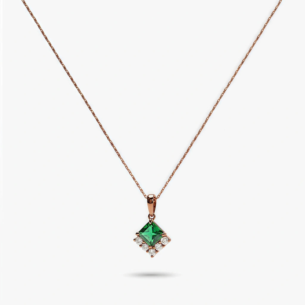 Pendant Necklace - VerdeGlow by Elysia , ultra-light pure titanium for all-day comfort, shower-safe and sweat-proof.