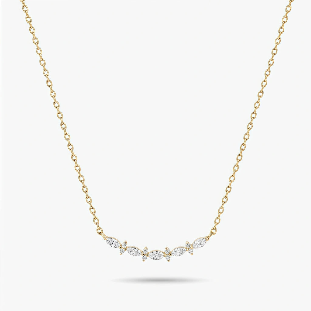 Station Necklace - Willow by Elysia , ultra-light pure titanium for all-day comfort, shower-safe and sweat-proof.