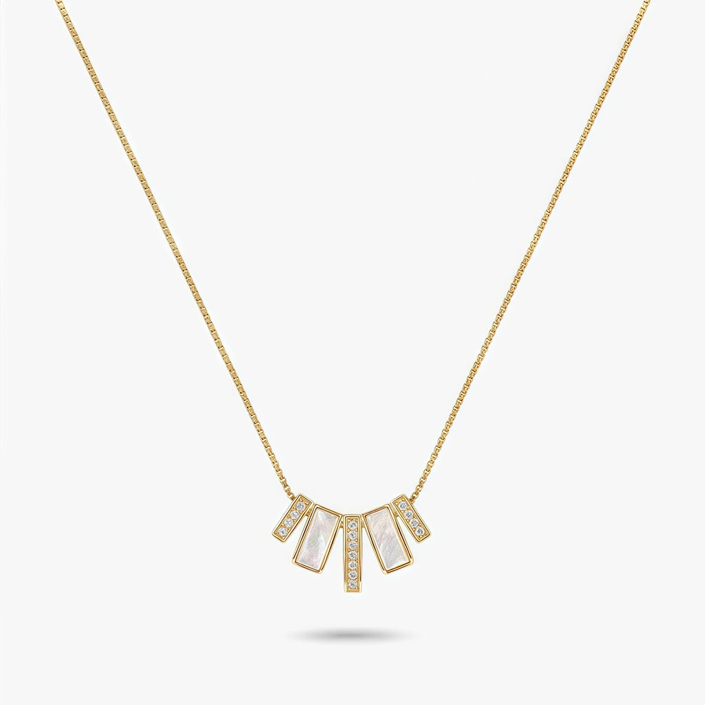 Station Necklace - Zenith by Elysia , ultra-light pure titanium for all-day comfort, shower-safe and sweat-proof.