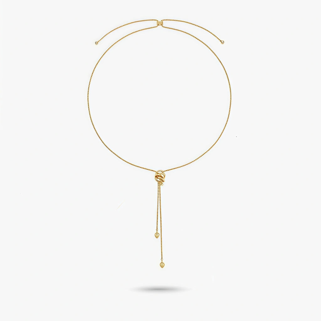 Lariat Necklace - Zephyr by Elysia , ultra-light pure titanium for all-day comfort, shower-safe and sweat-proof.