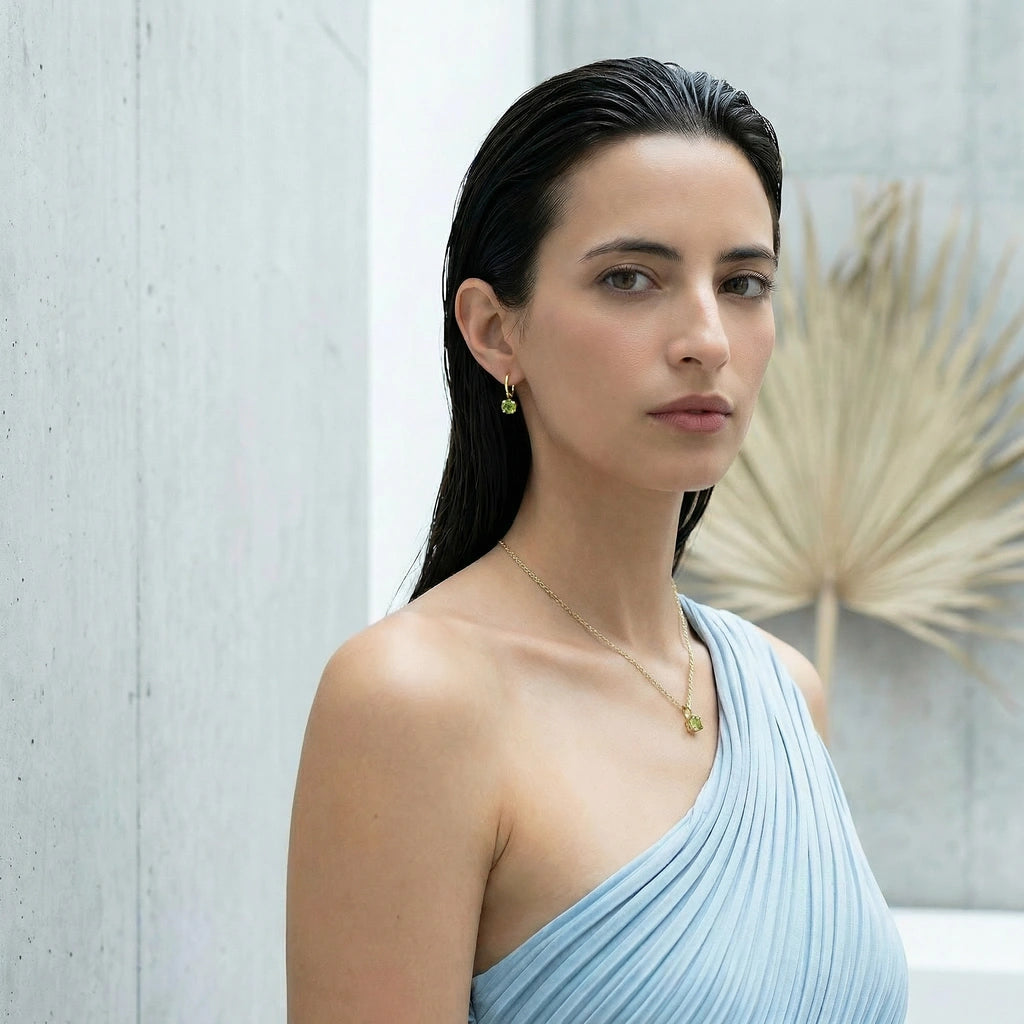 Birthstone Drop Earrings & Necklace Set