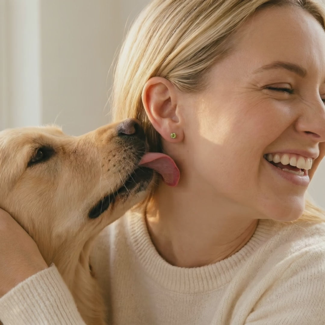 18K Gold-plated Titanium Birthstone Stud Earrings