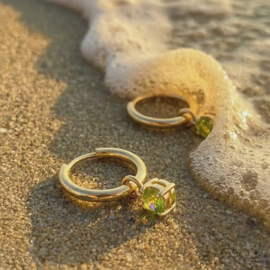 18K Gold-plated Titanium Birthstone Drop Earrings