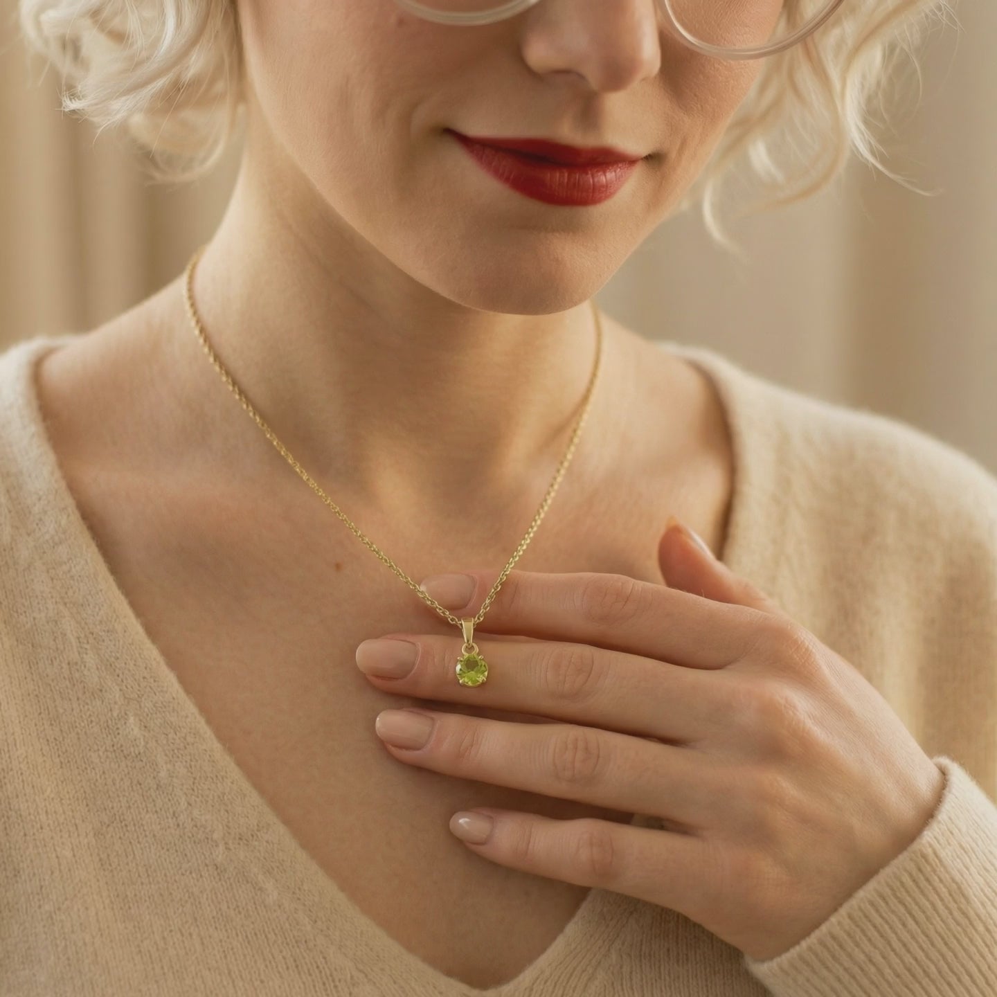 18K Gold-plated Titanium Birthstone Necklace